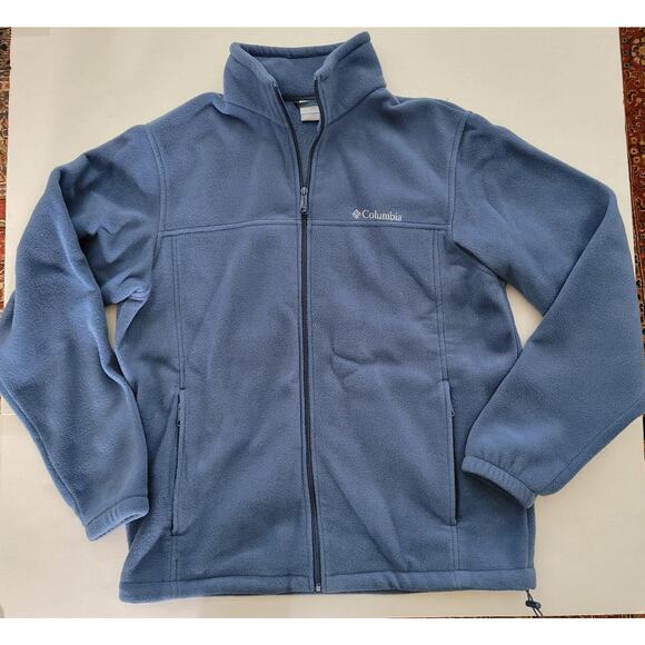 Columbia Navy Fleece Zip Up Jacket Size Large Men's Unisex Adult Fleece Jacket - Picture 1 of 6